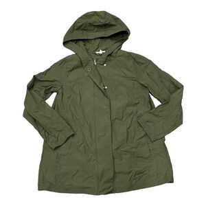 Eileen Fisher Olive Green Organic Cotton & Nylon Windbreaker Jacket XS